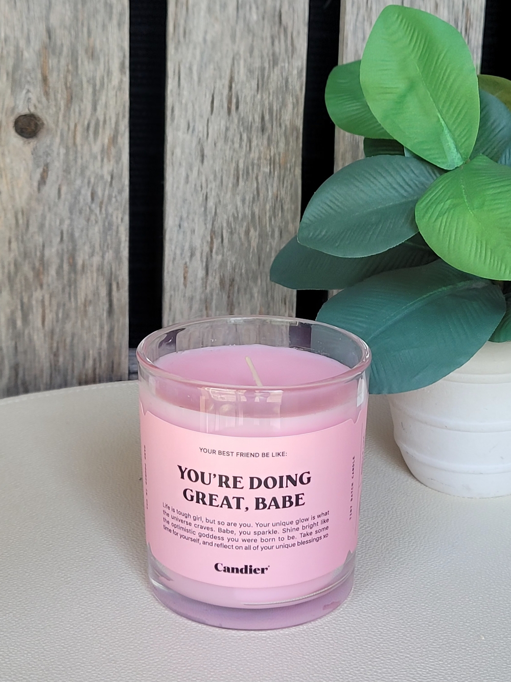 Best Friend Candle - You're Doing Great, Babe Pink Lavender, Herbs + Sandalwood